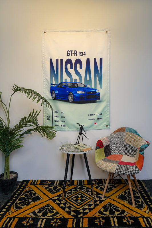 Nissan GT-R R34 Tapestry - draps.pk