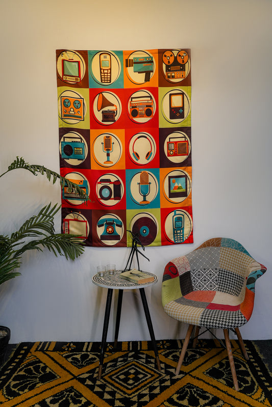 Nostalgic Collage Tapestry - draps.pk