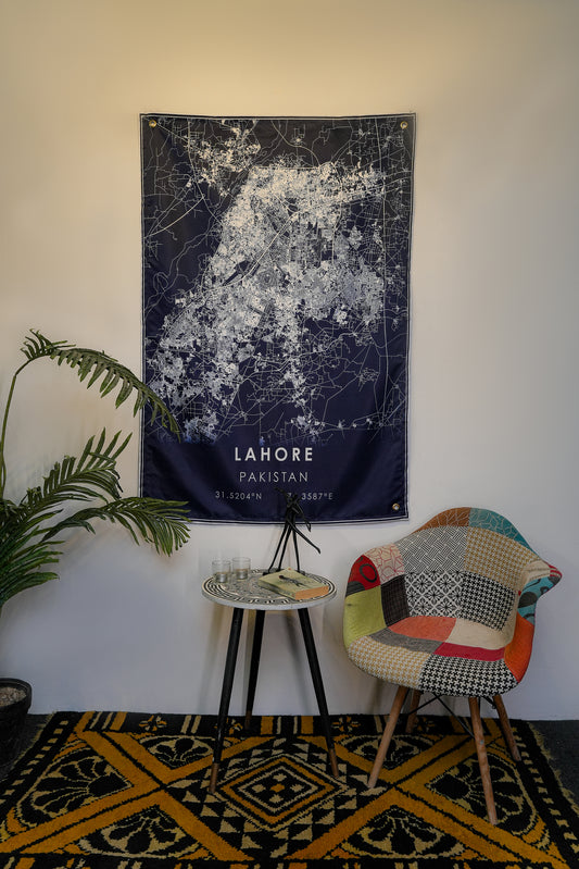 Lahore Map Tapestry - draps.pk