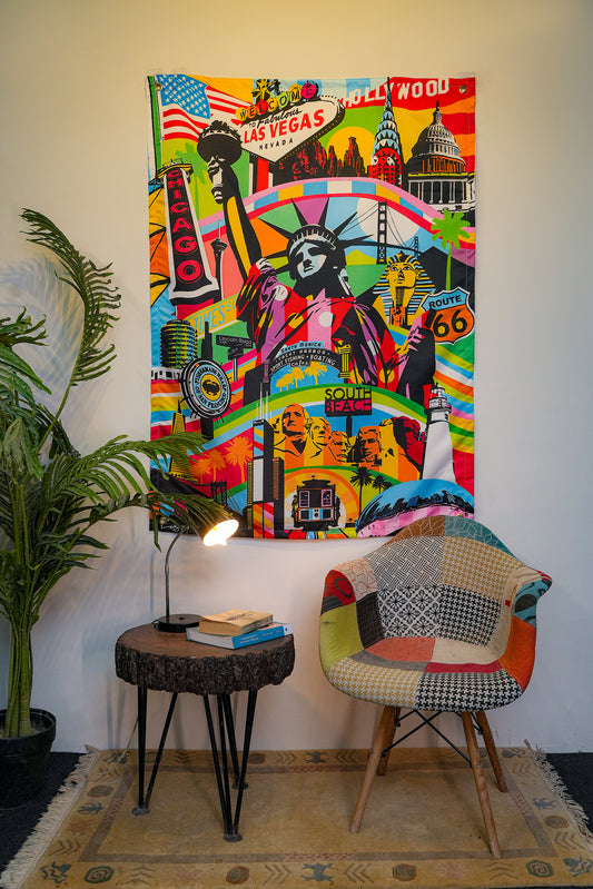 America Pop Art Tapestry - draps.pk
