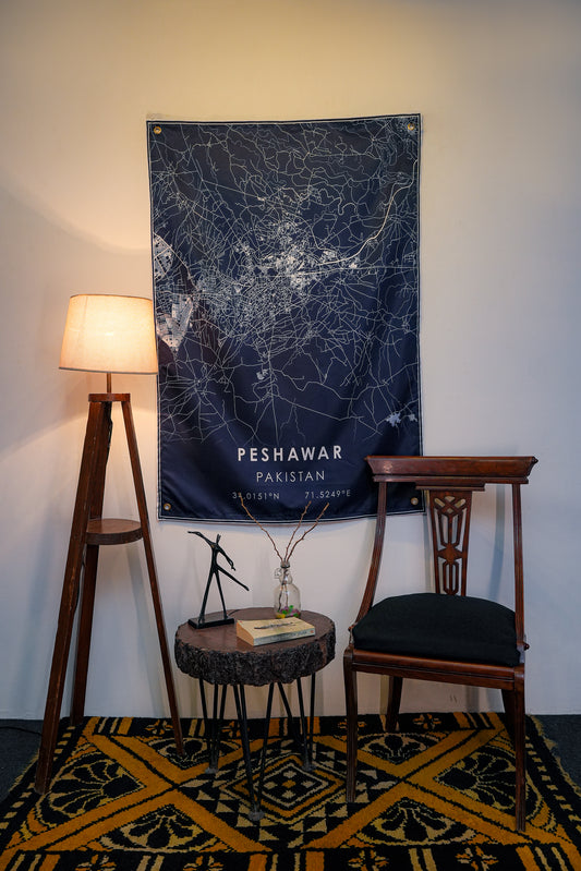 Peshawar Map Tapestry - draps.pk