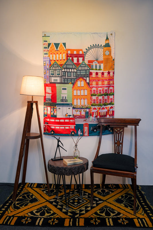 Retro London Tapestry - draps.pk