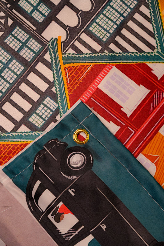 Retro London Tapestry - draps.pk