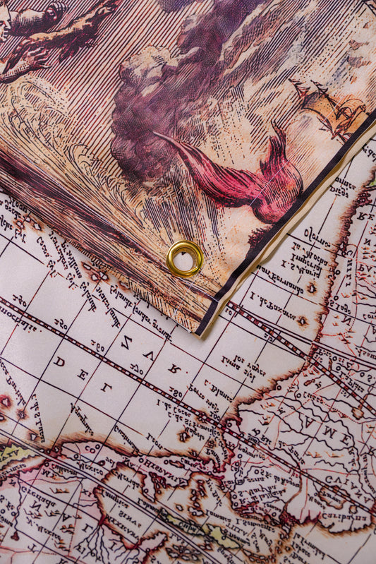 Vintage World Map Tapestry - draps.pk