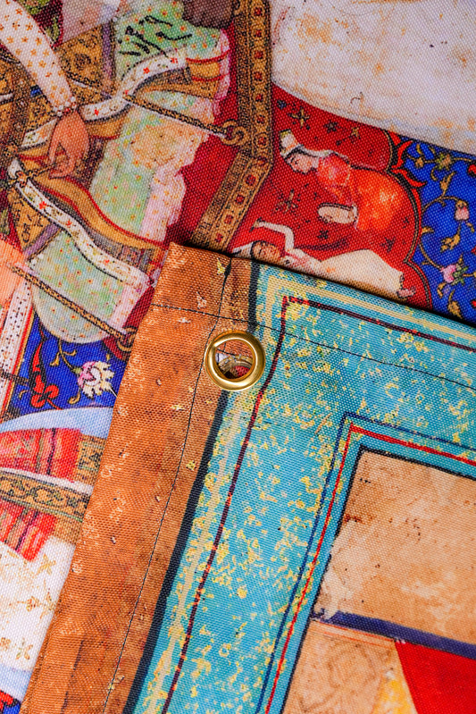 Vintage Mughal Darbar Tapestry - draps.pk