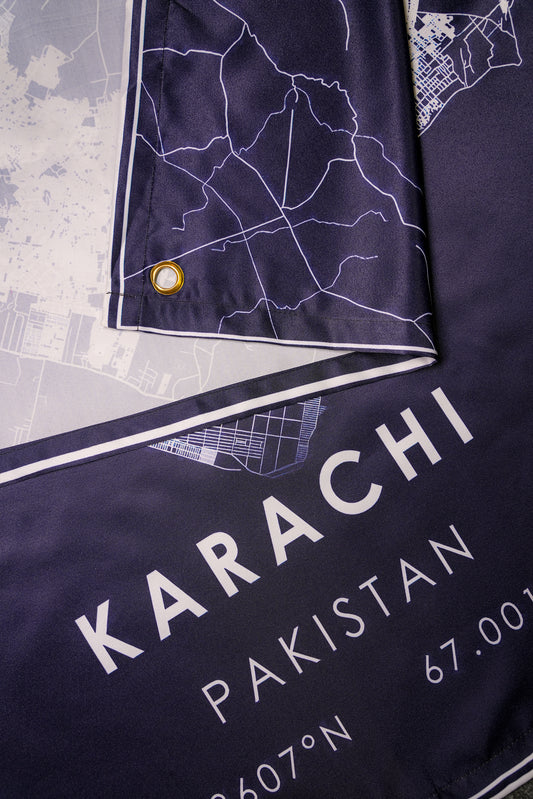 Karachi Map Tapestry - draps.pk