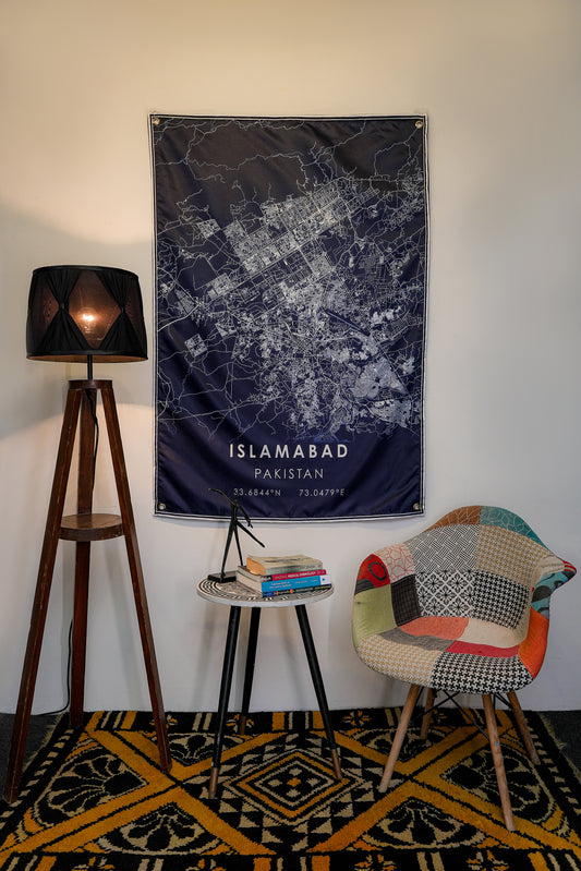 Islamabad Map Tapestry - draps.pk