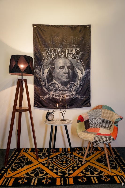Money Comes $ Goes Tapestry - draps.pk