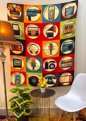 Nostalgic collage tapestry