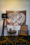 Vintage World Map Tapestry - draps.pk
