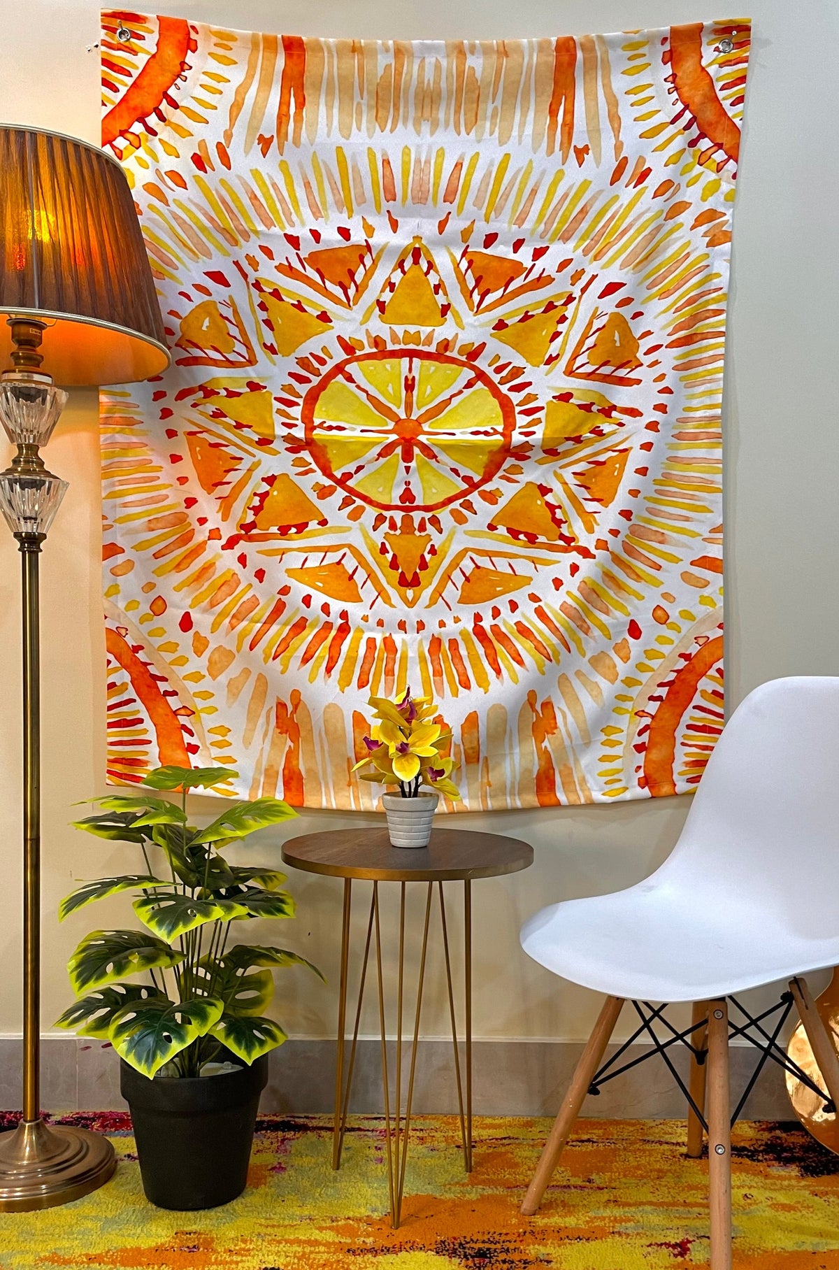 Sun Beam Mandala Tapestry