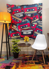 Retro tape tapestry