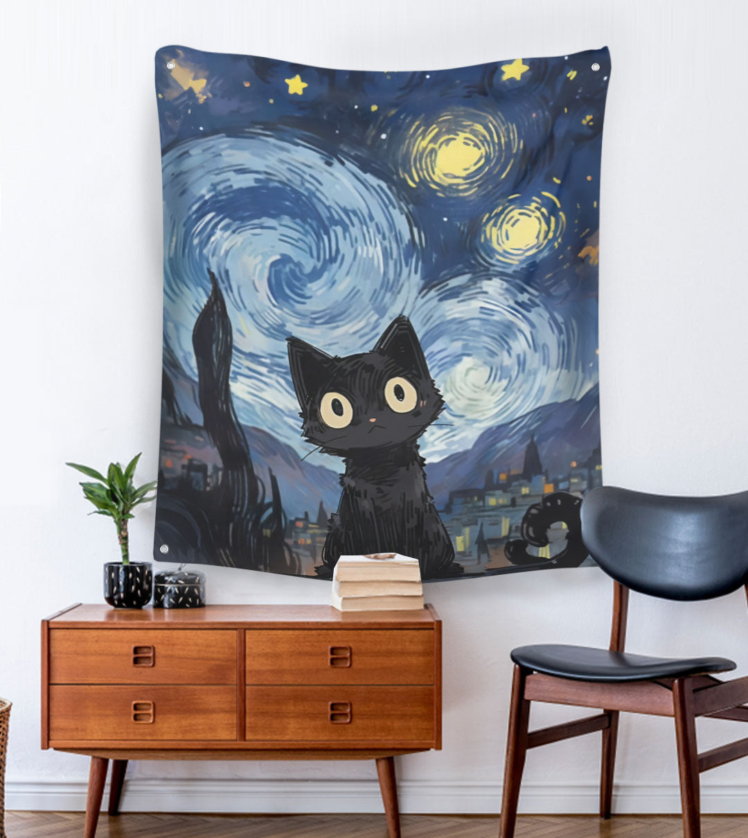 Cat or Starry Night Tapestry