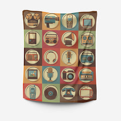 Nostalgic collage tapestry